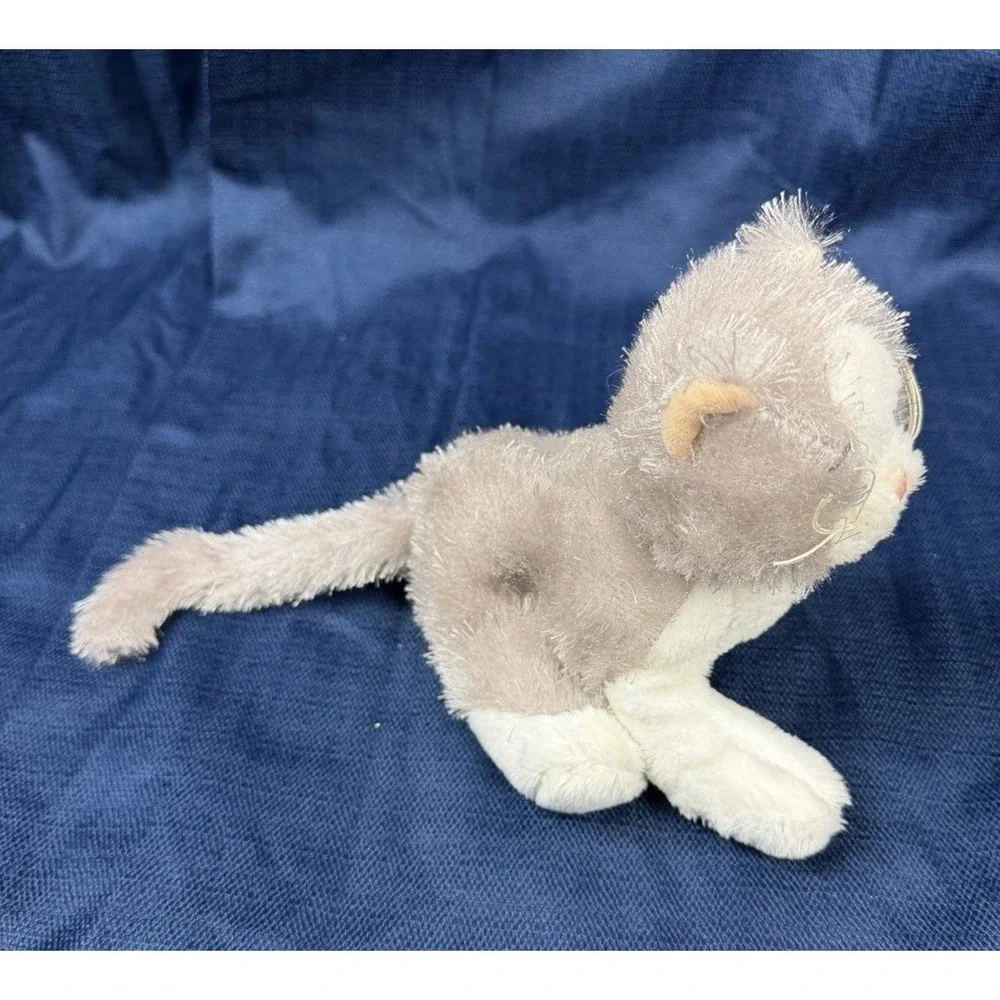 Ganz Webkinz Lil Kinz 6-inch Plush Grey and White Cat HS015 No Code